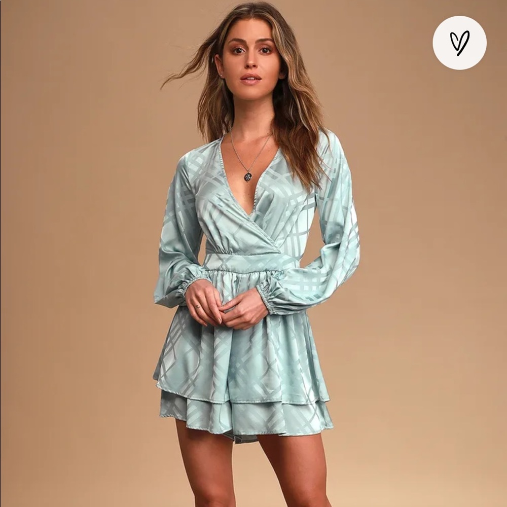 Lulus long sleeve blue romper